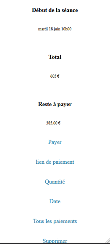 Détail Séance